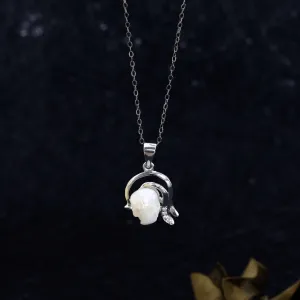 12 Zodiac Signs Capricorn Pearl Skull Necklace