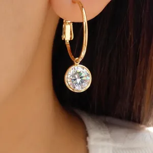 14K Braxton Crystal Hoops