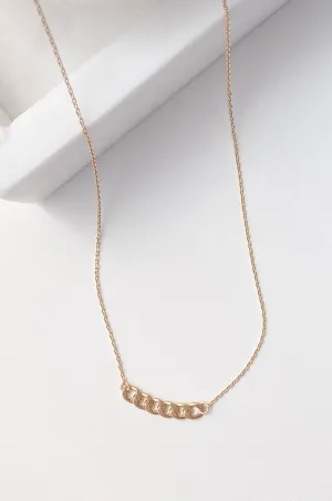 14K Gold Curb Chain Charm Necklace