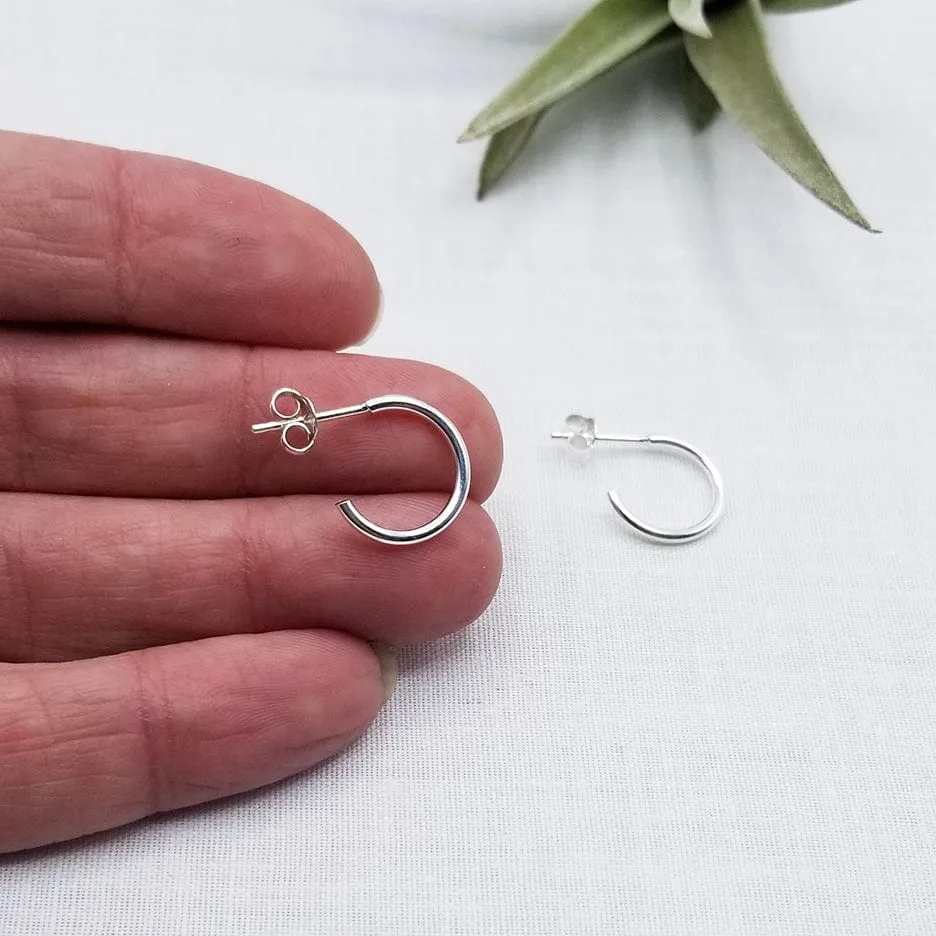 14mm STERLING SILVER HOOP