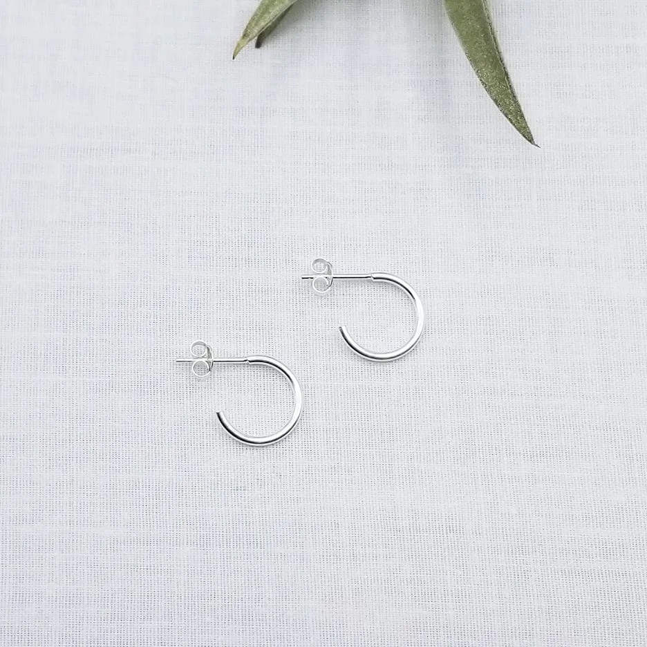 14mm STERLING SILVER HOOP
