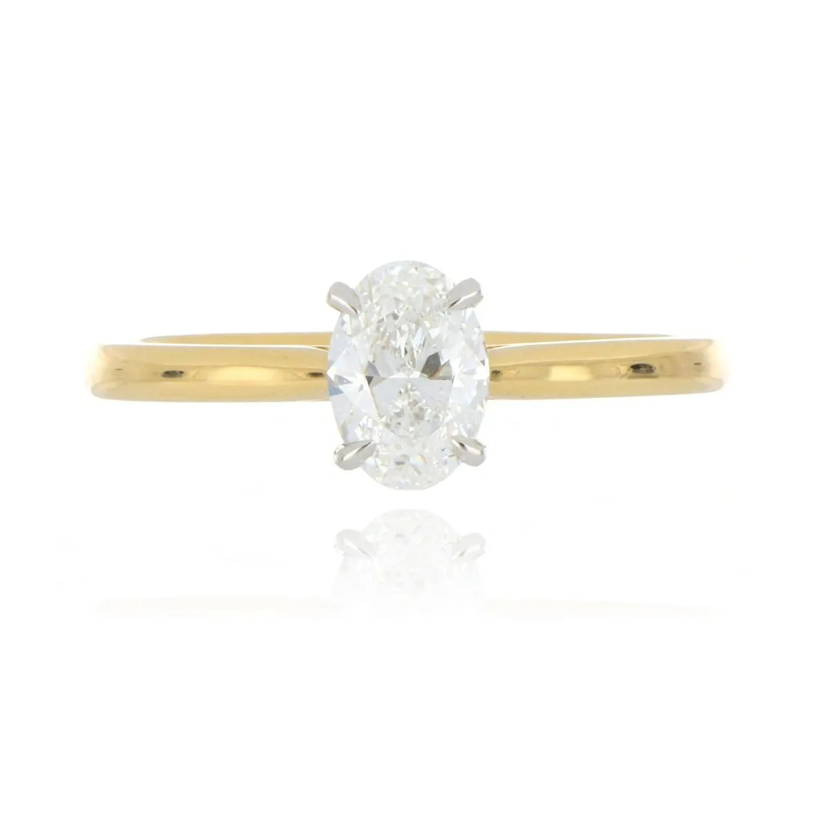 18ct Yellow Gold 0.70ct Oval Cut Diamond Solitaire Ring