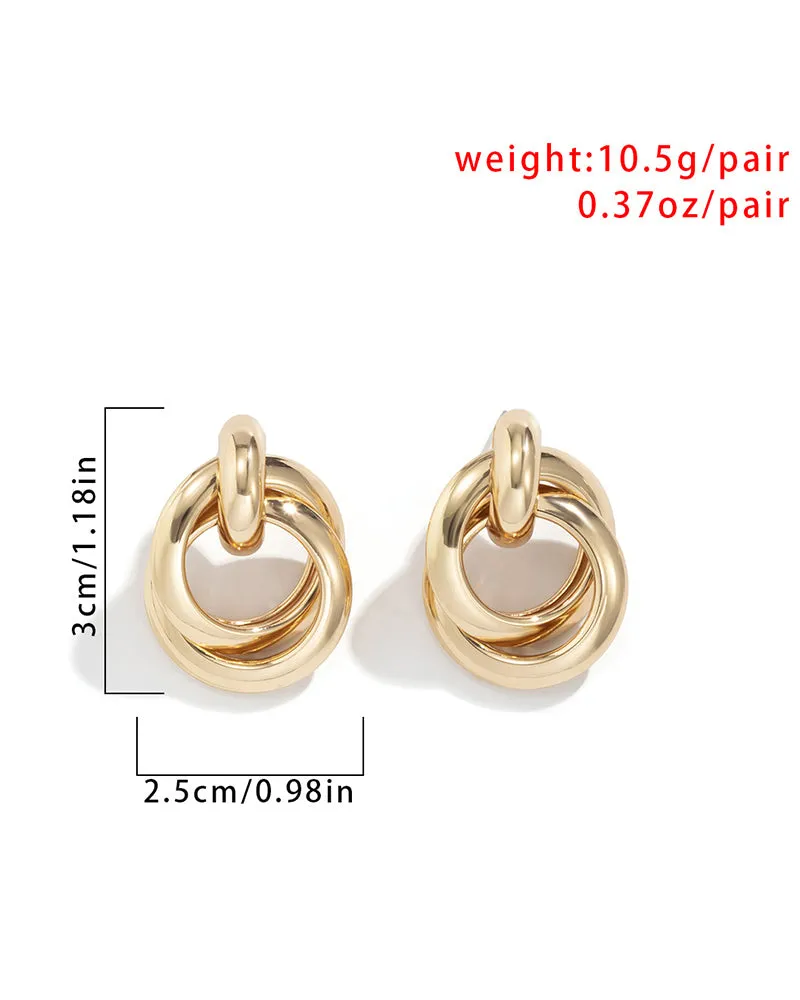 1pair Cross Round Shaped Hoop Earrings