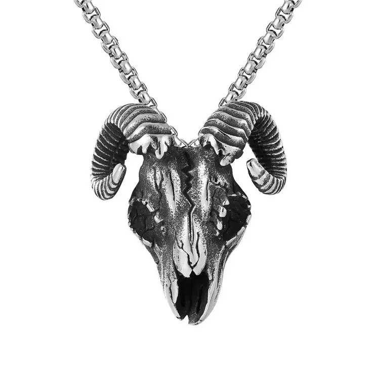 2023 Punk Devil Skull Necklaces For Men Women Goth Retro Demon Mask Pendant Titanium Steel Necklace Cool New Party Jewelry Gift