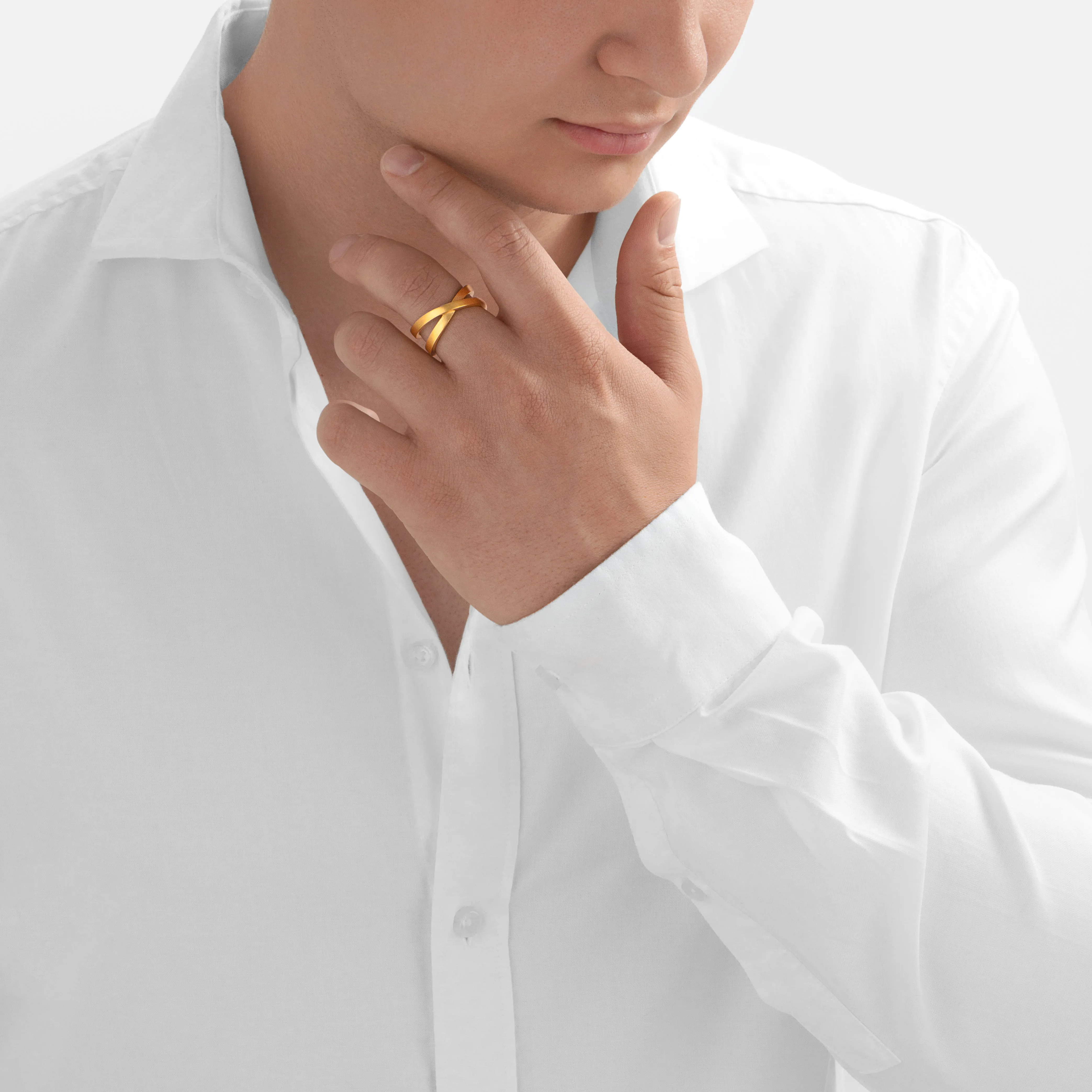 24Kt Gold Modern Infinity Ring