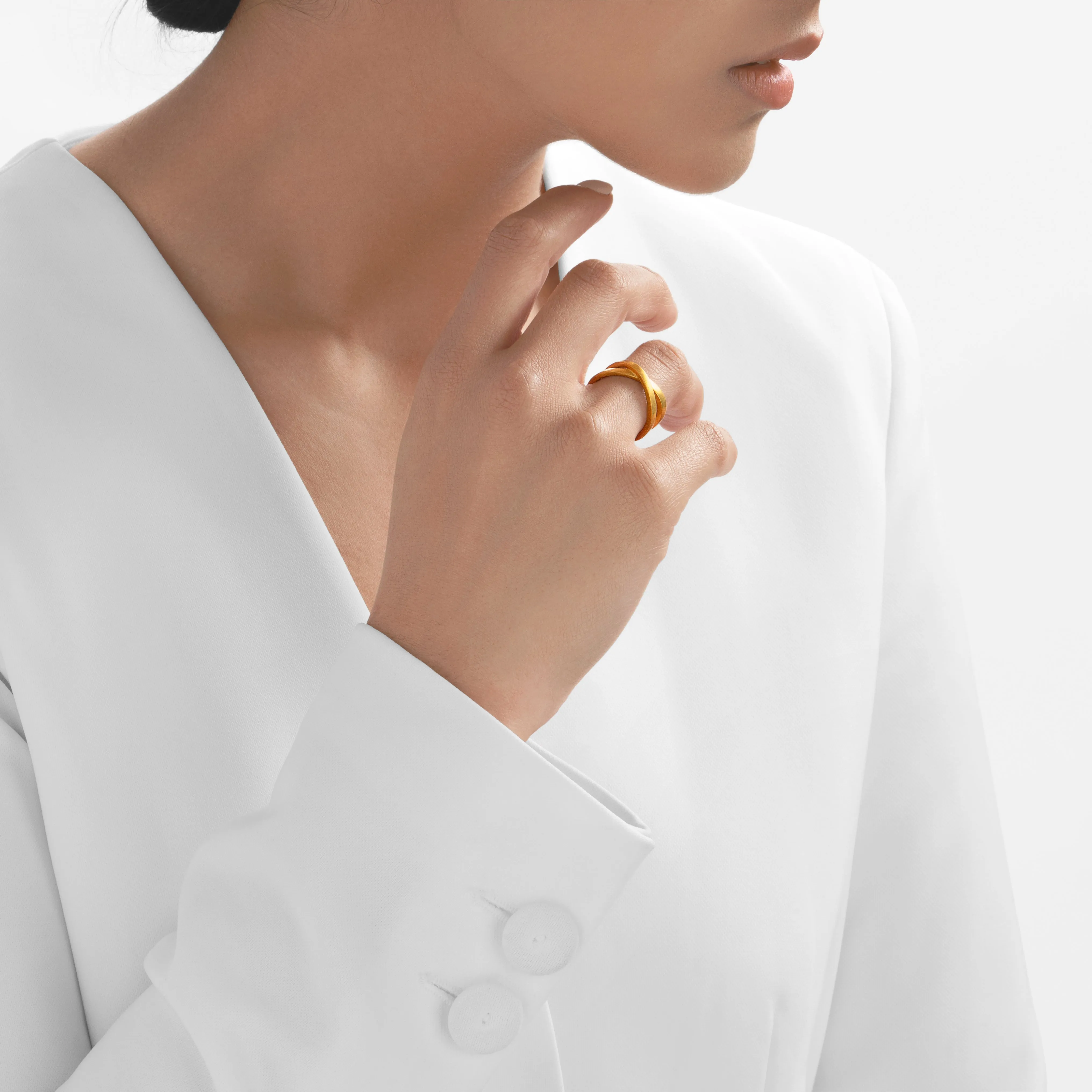 24Kt Gold Modern Infinity Ring