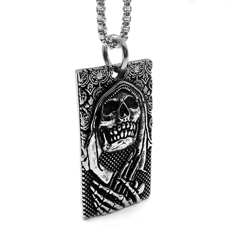 3D Skull Dog Tag Pendant Necklaces