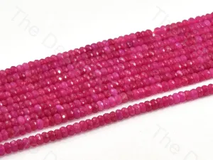 4 mm Magenta Rondelle Jade Quartz Stones