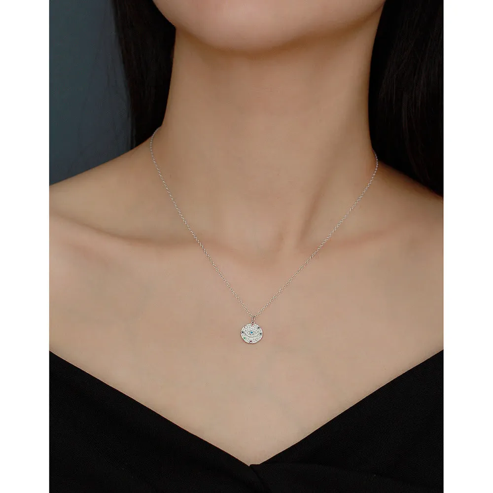 925 Sterling Silver Cute & Edgy Silver Diamond Inlay Necklaces