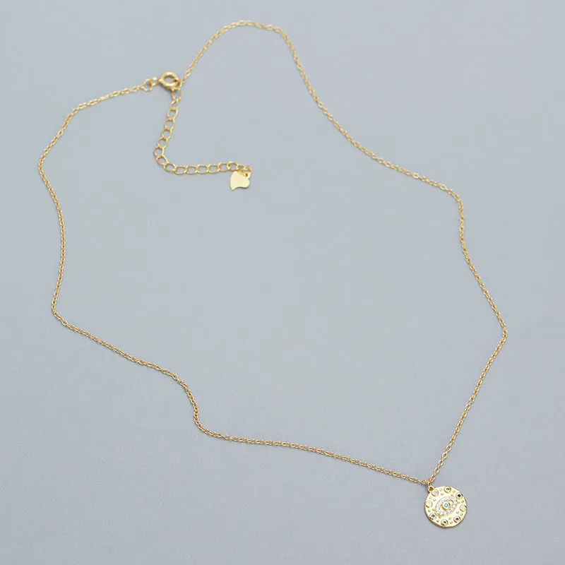 925 Sterling Silver Cute & Edgy Silver Diamond Inlay Necklaces