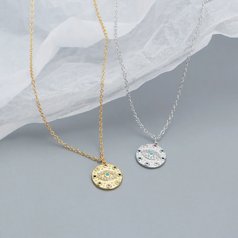925 Sterling Silver Cute & Edgy Silver Diamond Inlay Necklaces