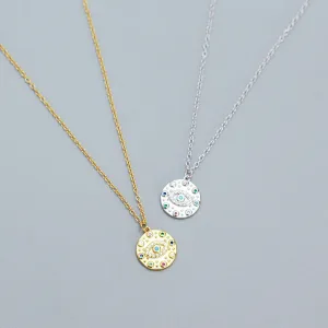 925 Sterling Silver Cute & Edgy Silver Diamond Inlay Necklaces