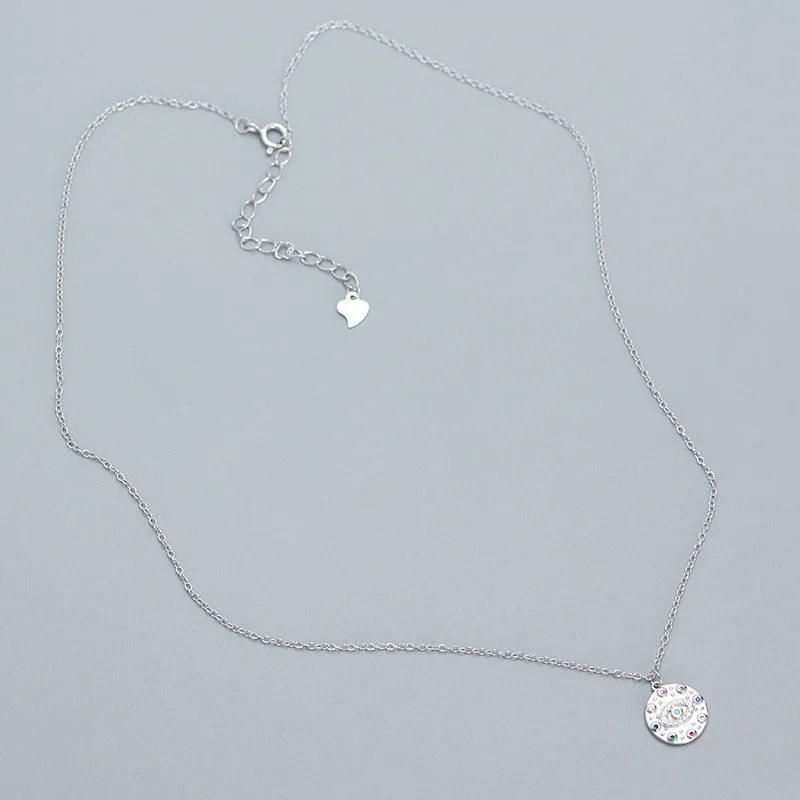 925 Sterling Silver Cute & Edgy Silver Diamond Inlay Necklaces