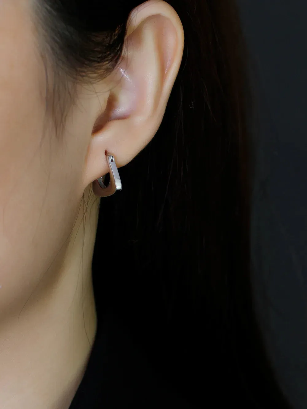 925 Sterling Silver Hoop Earrings Charm Jewelry - MD321 Design