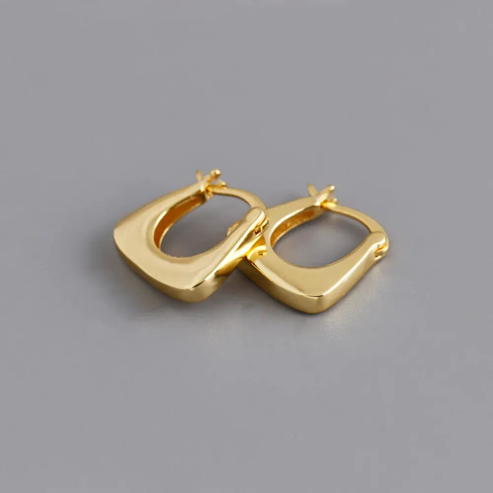 925 Sterling Silver Hoop Earrings Charm Jewelry - MD321 Design