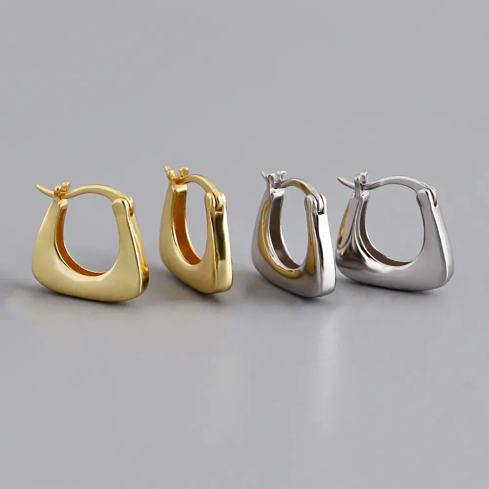 925 Sterling Silver Hoop Earrings Charm Jewelry - MD321 Design