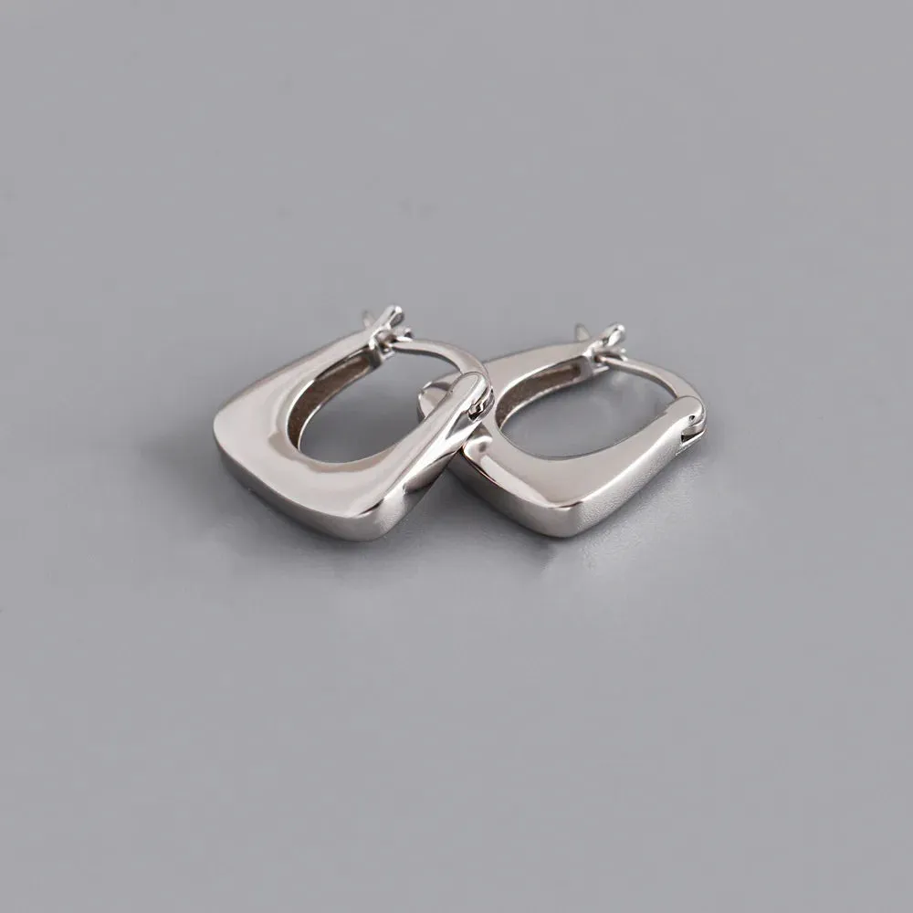 925 Sterling Silver Hoop Earrings Charm Jewelry - MD321 Design