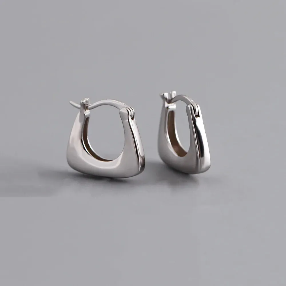 925 Sterling Silver Hoop Earrings Charm Jewelry - MD321 Design