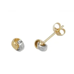 9ct Yellow & White Gold Interlocking Studs Earrings ES356