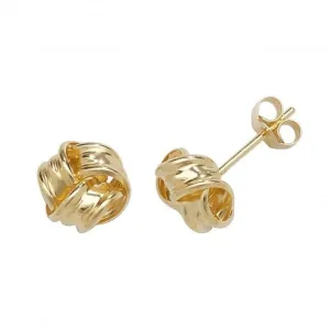 9ct  Yellow  Gold  Knot  Studs  Earrings  ES353