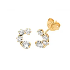 9ct Yellow Gold Zirconia Studs ES720