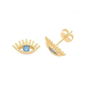 Acotis Silver Studs Gold Plated Evil Eye G51265GP