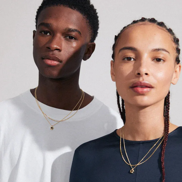 ACT RECYCLED NECKLACE 2-IN-1 SET GOLD-PLATED