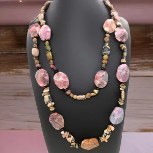 After the Rain Necklace - Marbleized Stone Necklace - Earthy & Textured Design