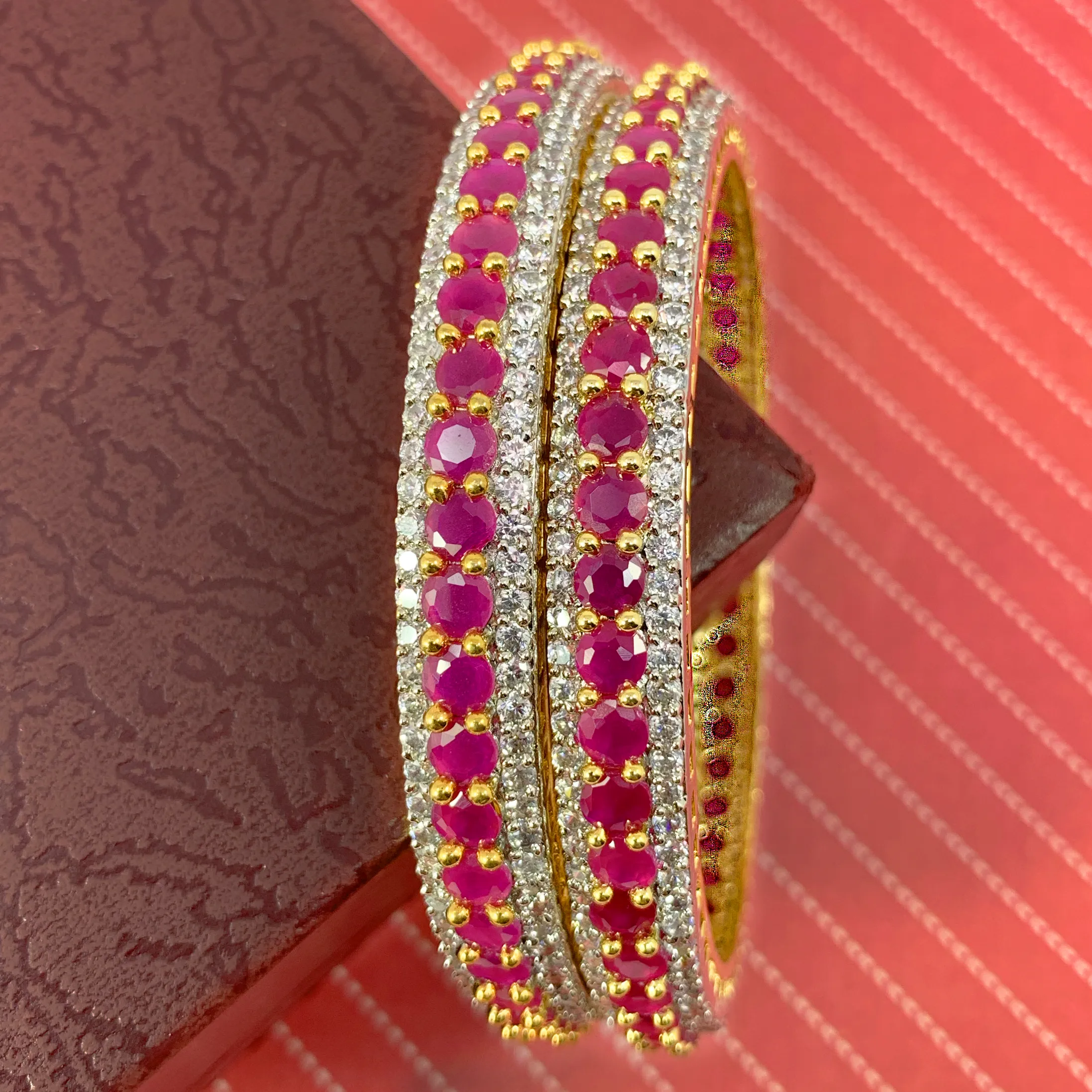 American Diamond & Semi-Precious Bangles (Design 7)