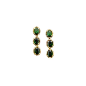 Antique Emerald Oval Studs