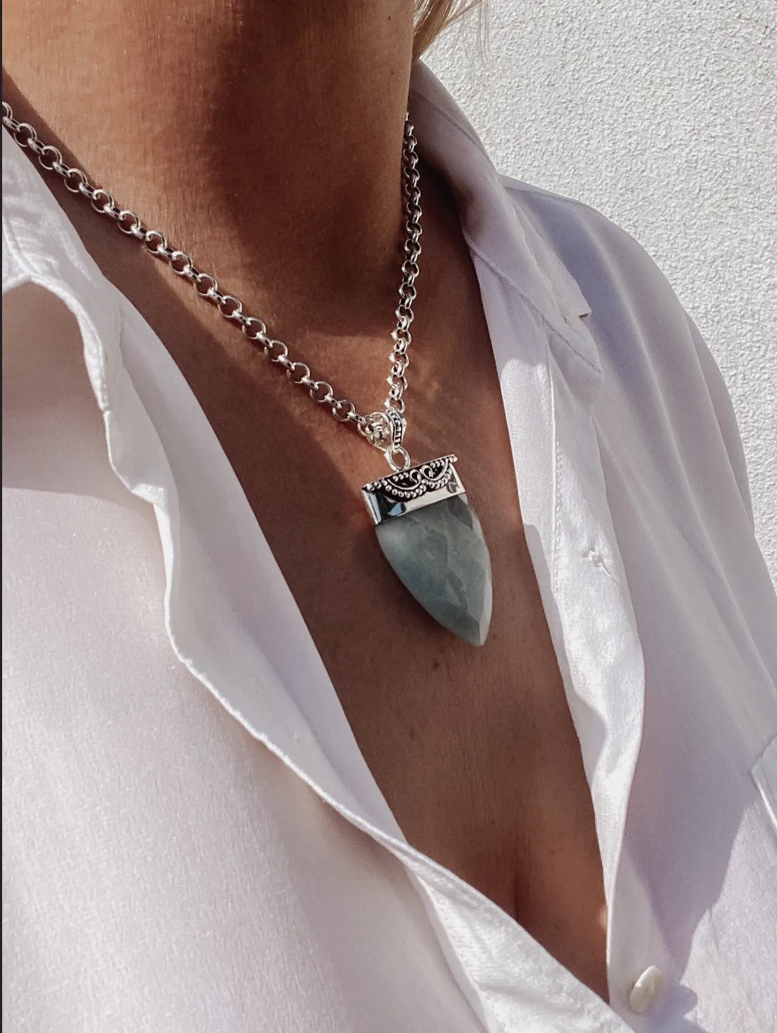 Aquamarine Shard Necklace