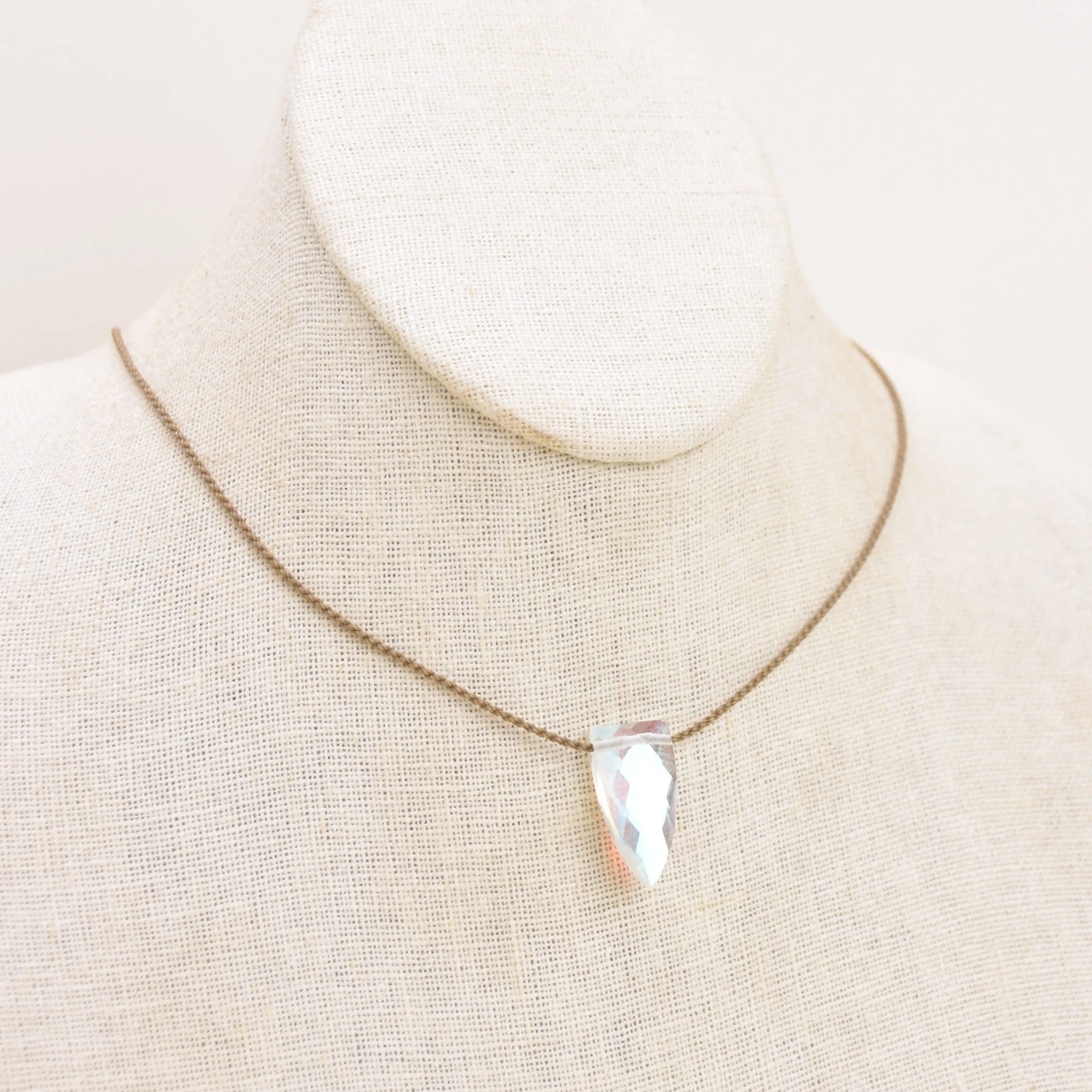 Aurora Quartz Pyramid Necklace