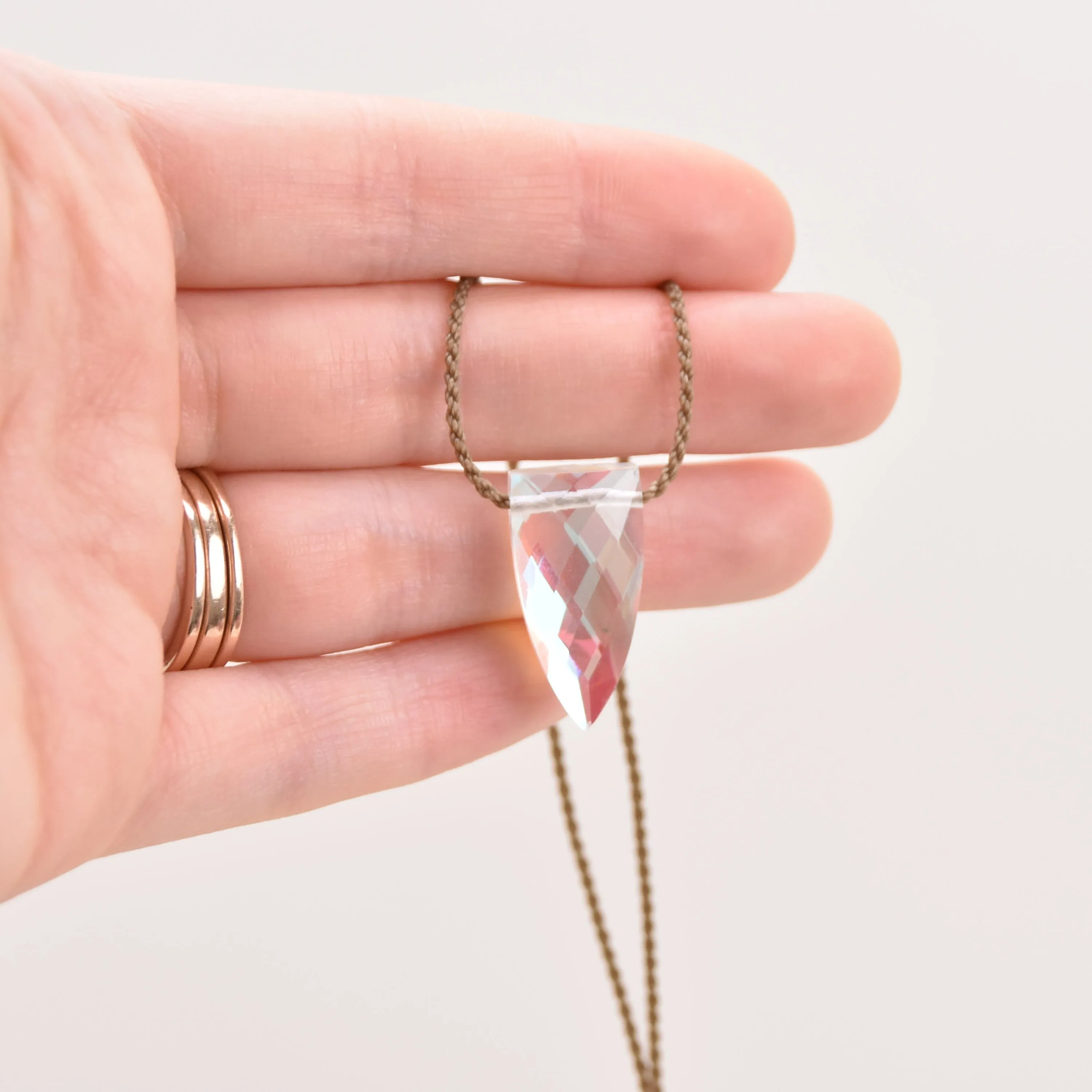 Aurora Quartz Pyramid Necklace