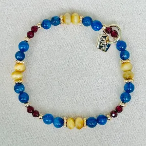 Baby Kyanite, Tigereye & Garnet Bracelet