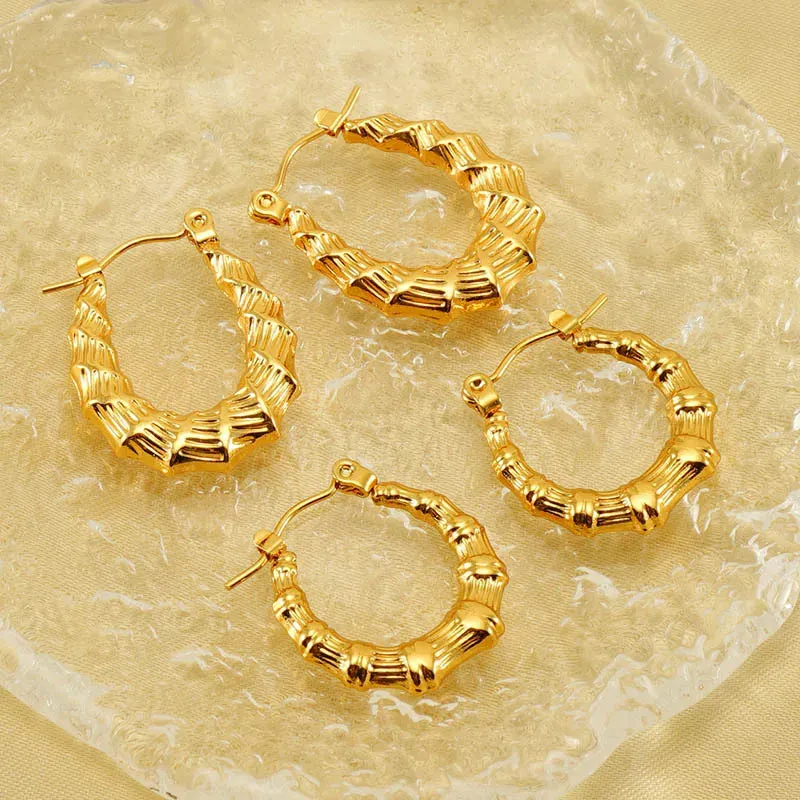 Bamboo Chic Hoop Earrings