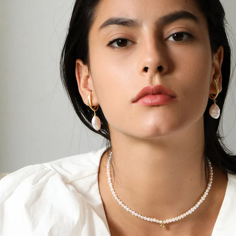 Baroque Pearl Non Piercing Dangle Earrings