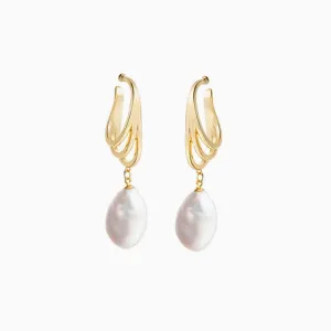Baroque Pearl Non Piercing Dangle Earrings
