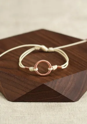 Beige Copper Circle Bracelet