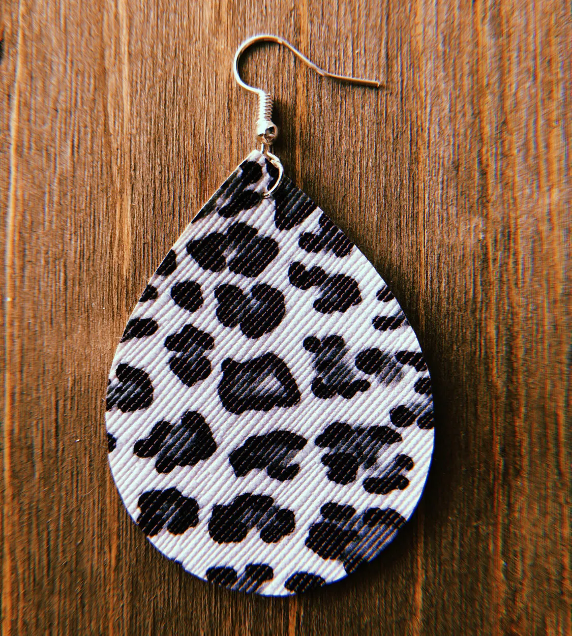 Black, Grey, & White Simple Teardrop Shaped Earrings
