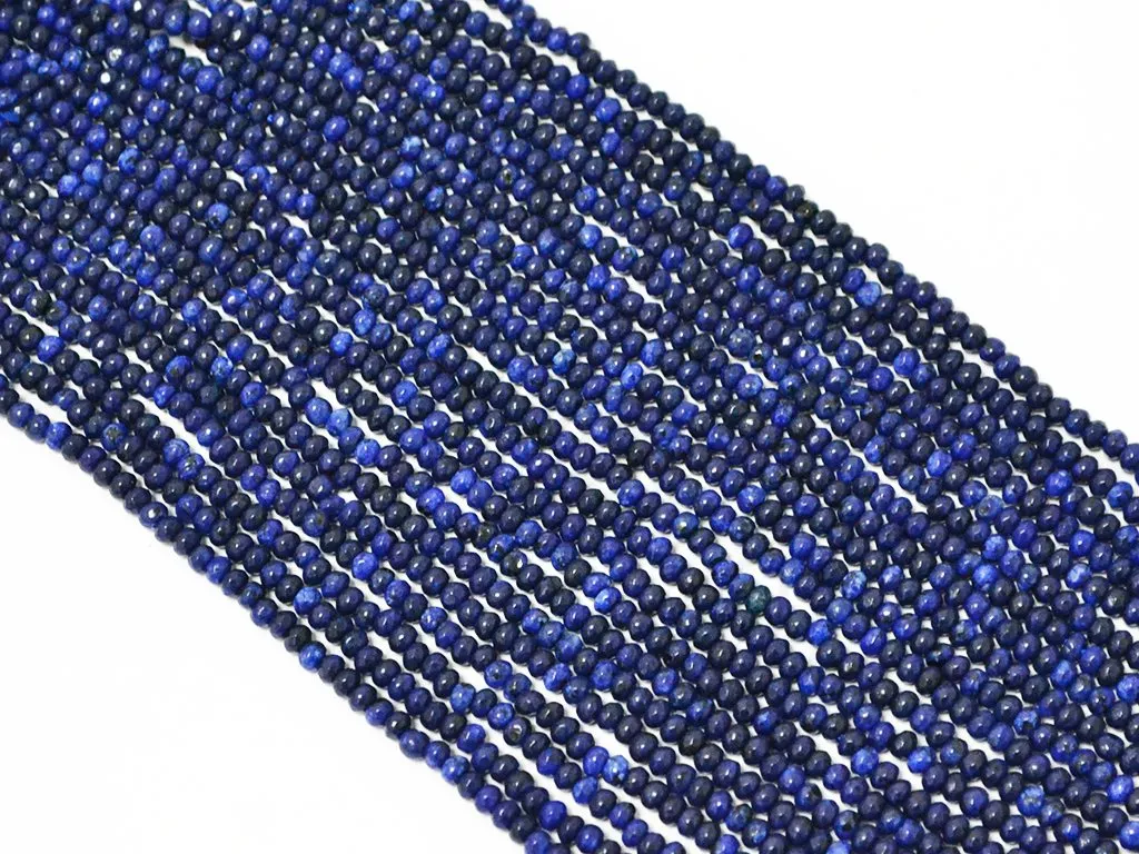 Blue Black Rondelle Jade Semi Precious Stones