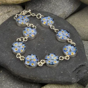Blue Mexican Flowers Round Bracelet