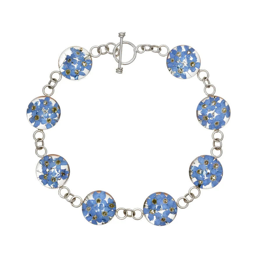 Blue Mexican Flowers Round Bracelet