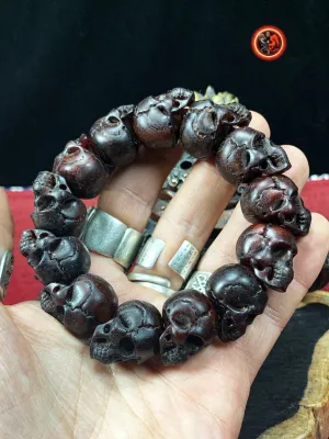 bracelet crânes- artisanal- corne de buffle