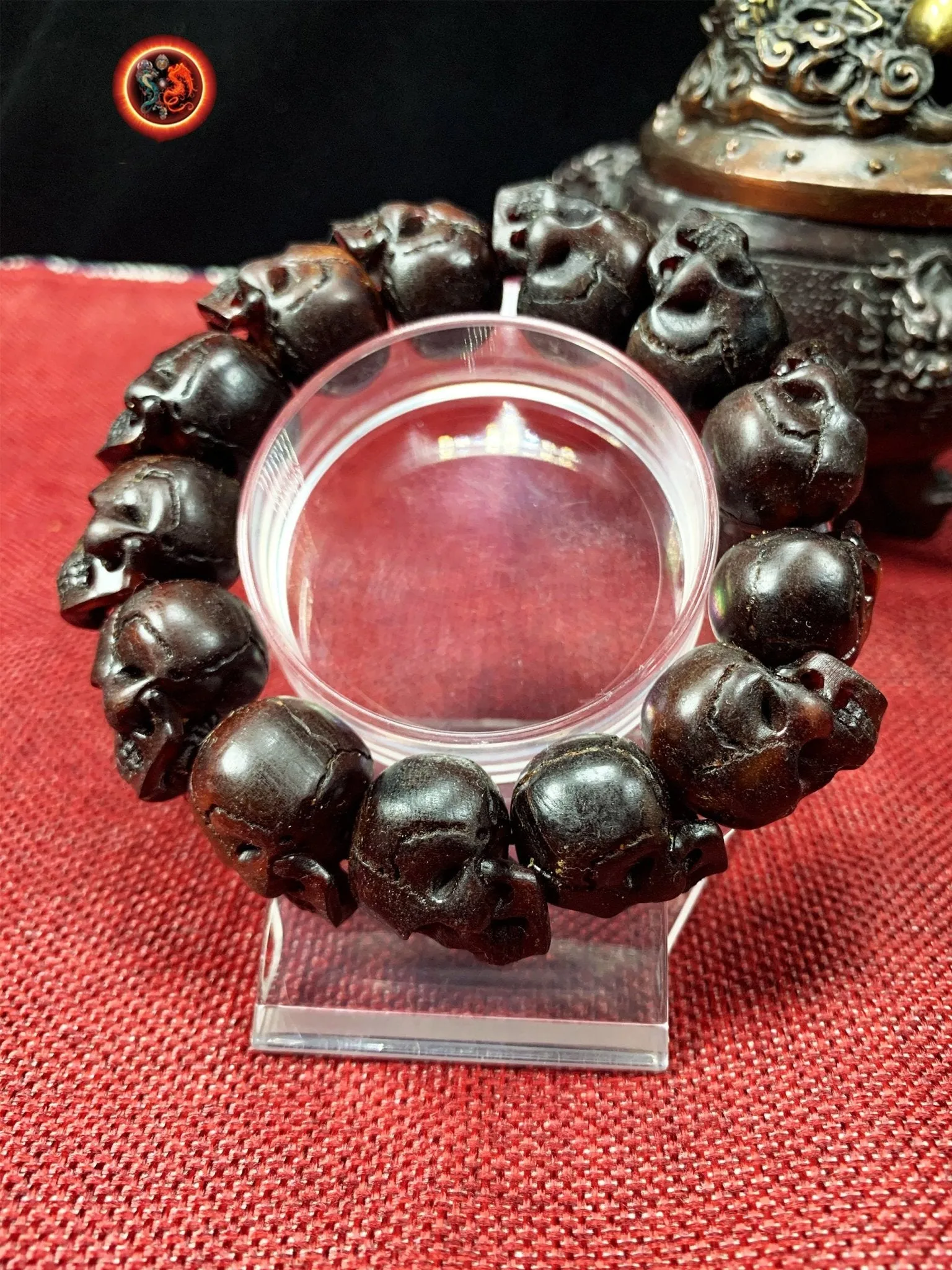 bracelet crânes- artisanal- corne de buffle