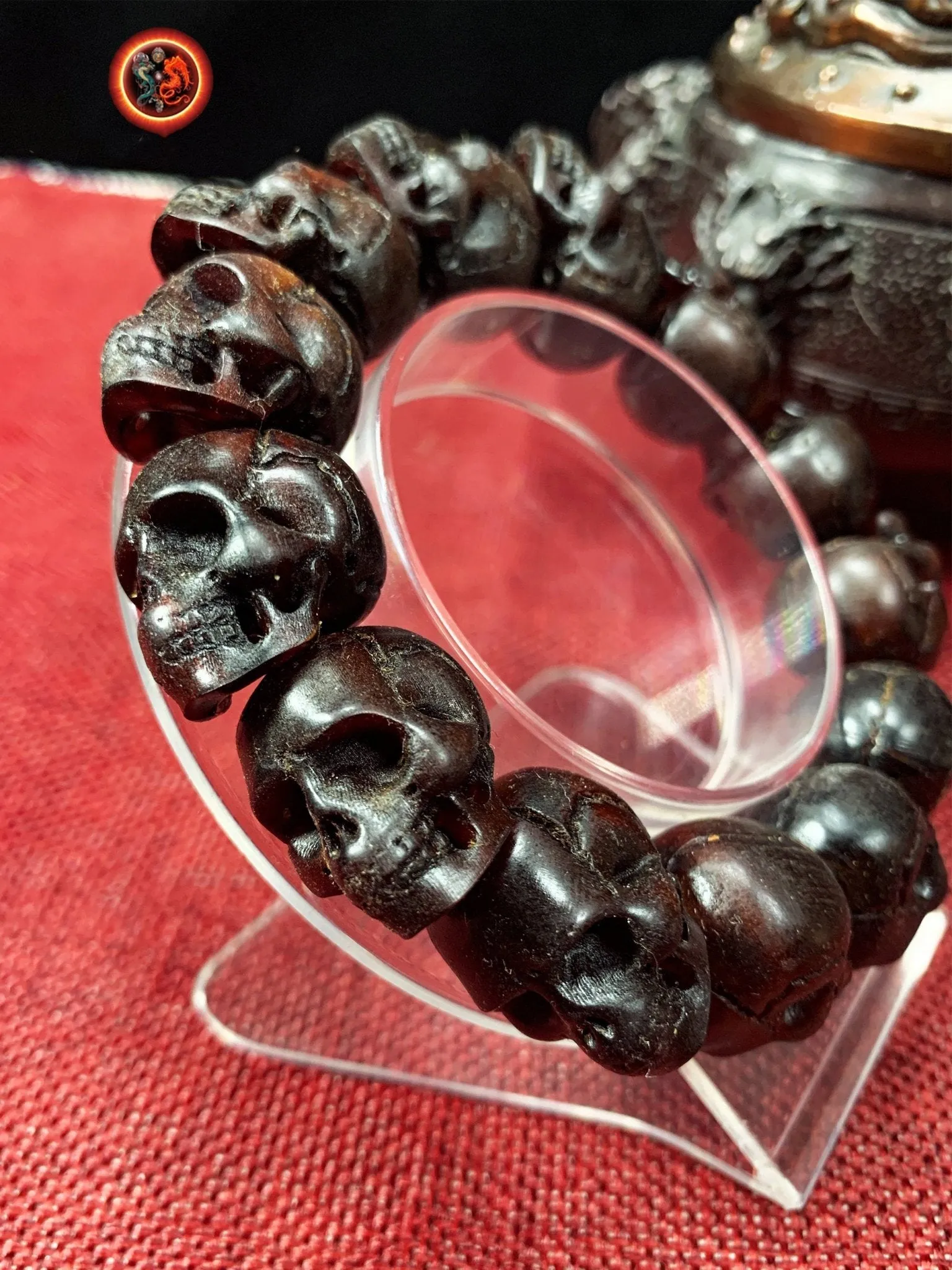 bracelet crânes- artisanal- corne de buffle