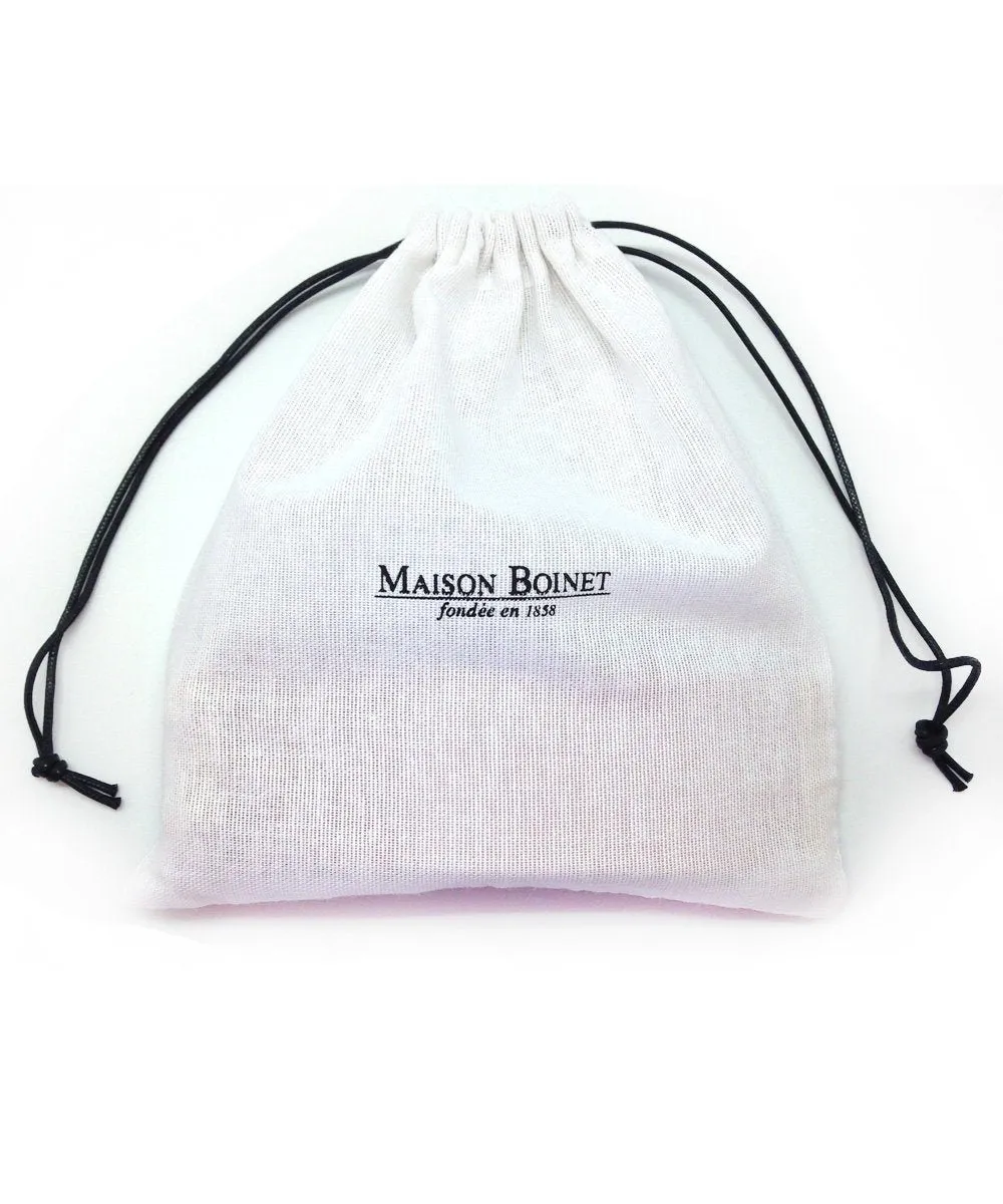 Bracelet double tour noir cuir boucle métal - Maison Boinet