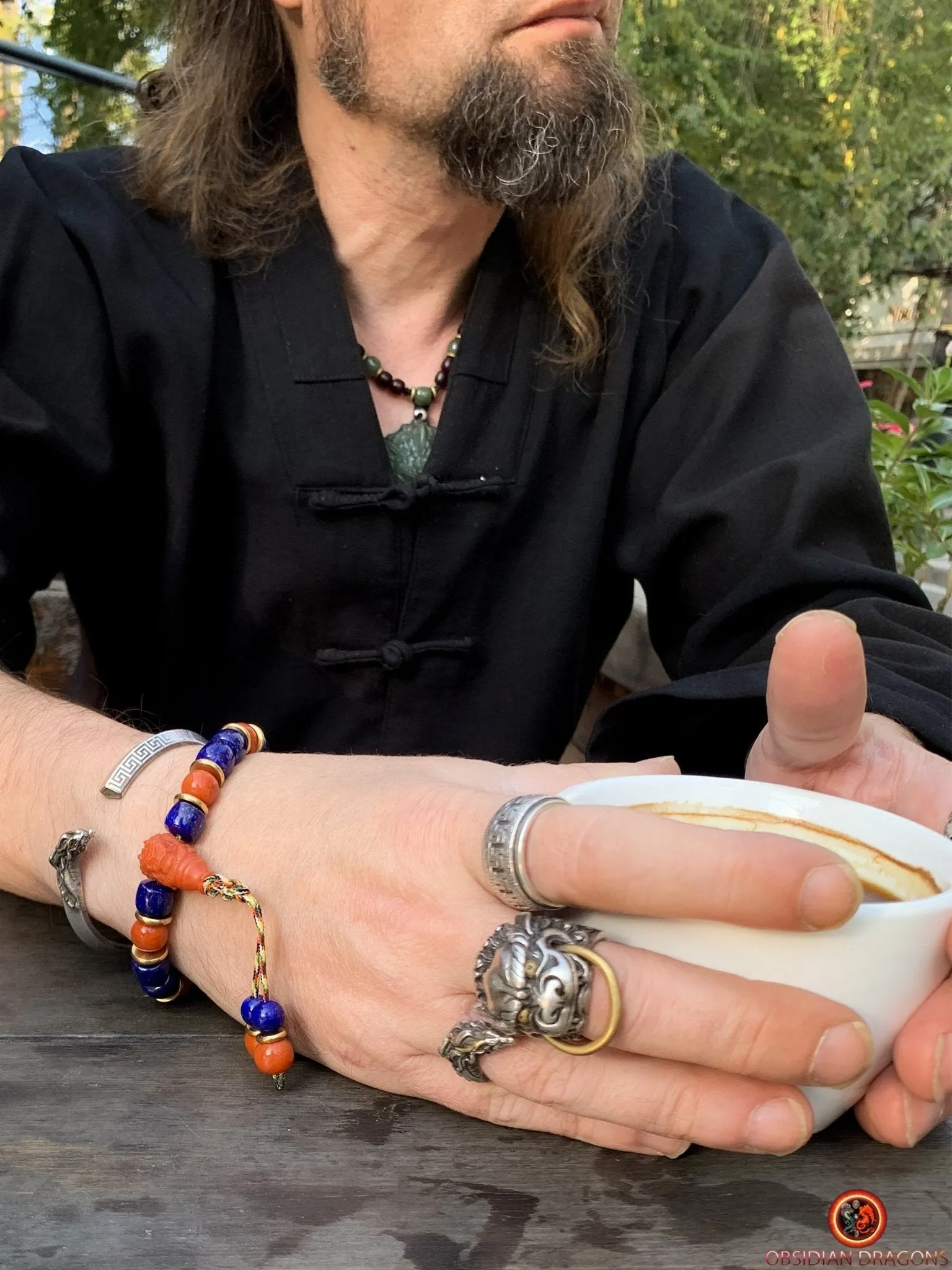 Bracelet dragon en lapis lazuli - agate Nan Hong - Énergie