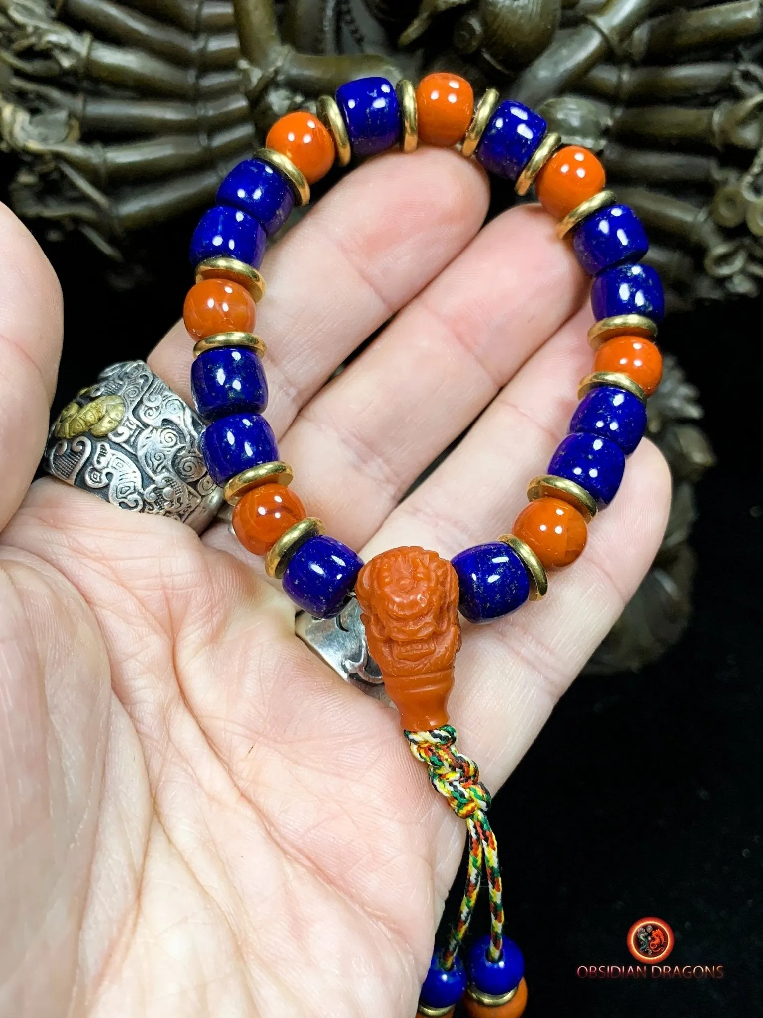 Bracelet dragon en lapis lazuli - agate Nan Hong - Énergie