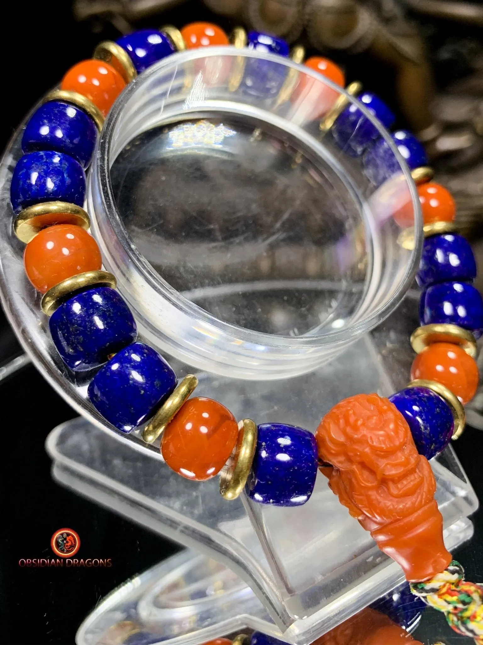 Bracelet dragon en lapis lazuli - agate Nan Hong - Énergie