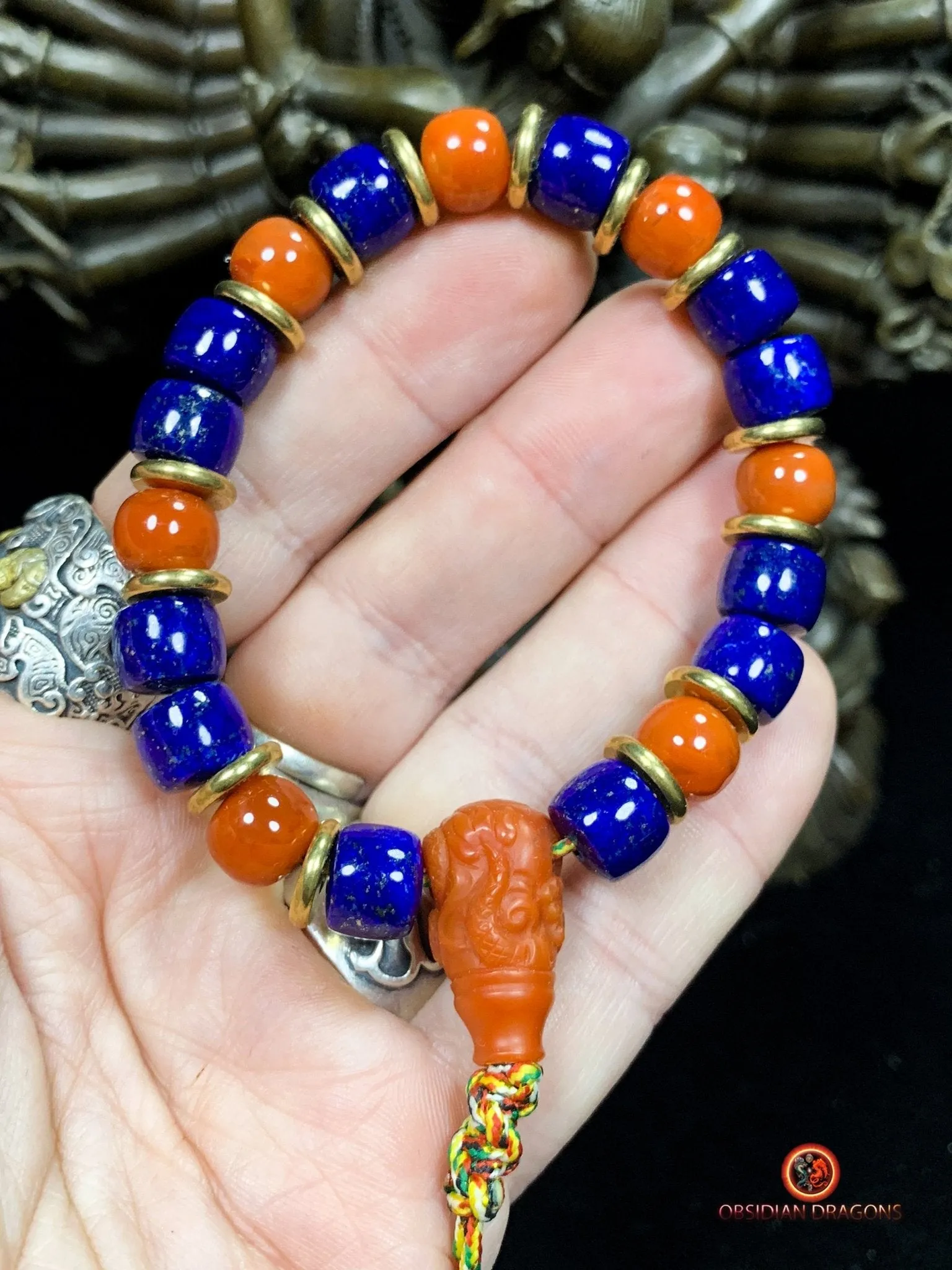 Bracelet dragon en lapis lazuli - agate Nan Hong - Énergie